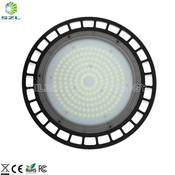 Black Aluminum Reflector Warehouse Lamp 100W Industrial UFO LED High Bay Light